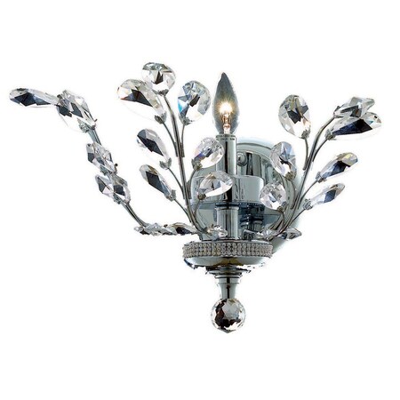 Elegant Lighting Orchid 1 light Chrome Wall Sconce Clear Royal Cut Crystal V2011W16C/RC